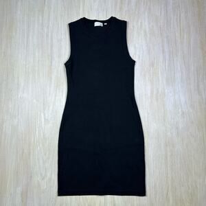 Wilfred Free Aritzia Black Sleeveless Fitted Bodycon Sexy Casual Dress Medium
